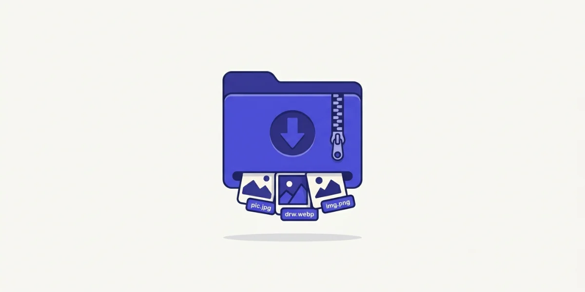 A ZIP file being downloaded containing the whole converted set