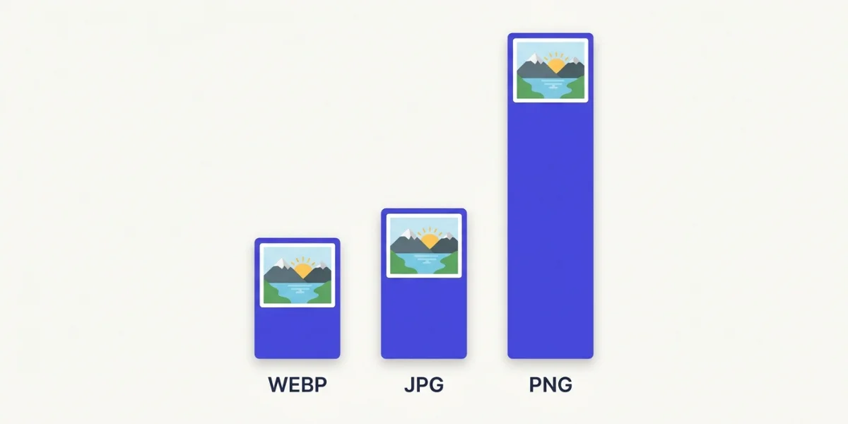 The same photo as JPG, WebP and PNG, showing a large file-size difference