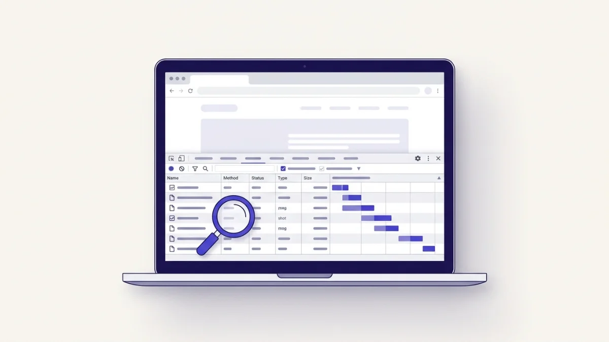 Using the browser DevTools Network tab to see if a file is uploaded